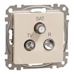 Schneider SEDNA TV/R/SAT aljzat, átmenő, 7 dB, bézs