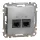 Schneider SEDNA 2xRJ45 Cat5e UTP aljzat, alumínium