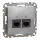 Schneider SEDNA 2xRJ45 Cat6 UTP aljzat, alumínium