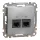 Schneider SEDNA 2xRJ45 Cat6A UTP aljzat, alumínium