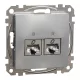 Schneider SEDNA 2xRJ45 Cat6A STP aljzat, alumínium