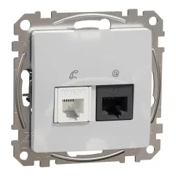  Schneider SEDNA RJ11/RJ45 Cat6 UTP kombinált aljzat, alumínium