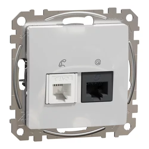 Schneider SEDNA RJ11/RJ45 Cat6 UTP kombinált aljzat, alumínium