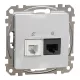 Schneider SEDNA RJ11/RJ45 Cat6 UTP kombinált aljzat, alumínium