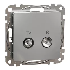 Schneider SEDNA TV/R aljzat, végzáró, 4 dB, alumínium