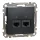 Schneider SEDNA 2xRJ45 Cat5e UTP aljzat, antracit