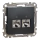 Schneider SEDNA 2xRJ45 Cat6 STP aljzat, antracit