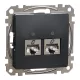 Schneider SEDNA 2xRJ45 Cat6A STP aljzat, antracit