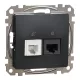 Schneider SEDNA RJ11/RJ45 Cat6 UTP kombinált aljzat, antracit