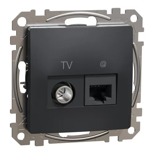Schneider SEDNA TV/RJ45 Cat6 UTP kombinált aljzat, antracit
