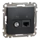 Schneider SEDNA TV/RJ45 Cat6 UTP kombinált aljzat, antracit