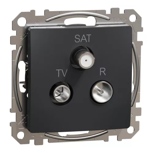 Schneider SEDNA TV/R/SAT aljzat, átmenő, 7 dB, antracit