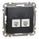 Schneider SEDNA 2xRJ11 aljzat, antracit
