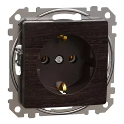   Schneider SEDNA 2p+f csatlakozóaljzat, rugós bekötés, 16A, wenge