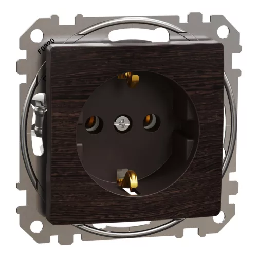 Schneider SEDNA 2p+f csatlakozóaljzat, rugós bekötés, 16A, wenge
