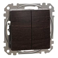   Schneider SEDNA Kettős váltókapcsoló, rugós bekötés, 10AX, (106+6), wenge