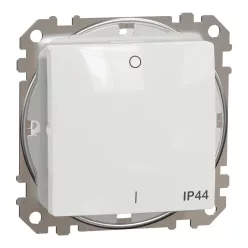   Schneider SEDNA kétpólusú kapcsoló, rugós bekötés, 10AX, IP44, fehér