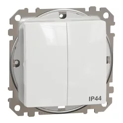   Schneider SEDNA csillárkapcsoló, rugós bekötés, 10AX, IP44, fehér