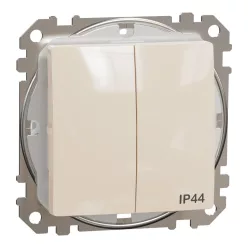   Schneider SEDNA csillárkapcsoló, rugós bekötés, 10AX, IP44, bézs