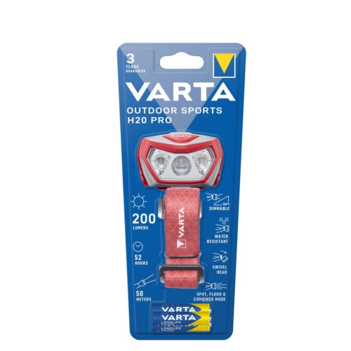 VARTA Fejlámpa Outdoor Sports H20 PRO (+3AAA) (200 lumen)