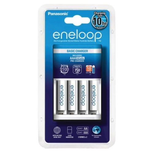 Panasonic Eneloop Basic Akkutöltő + 4db 750mAh AAA (600min)