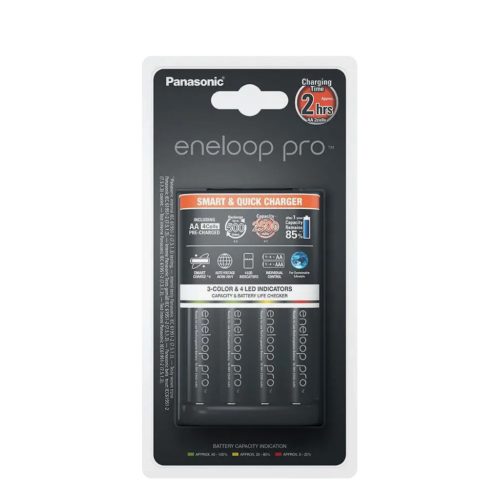 Panasonic Eneloop Pro Akkutöltő (gyorstöltő) + 4db 2500mAh AA (120min)
