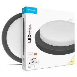   Modee LED Bulkhead Kerek 24W 4000K (D240x38mm) IP65 (2160 lumen) fekete ERP