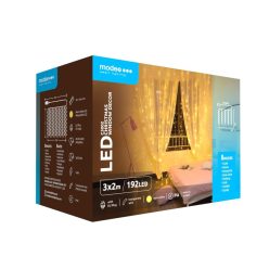   Modee Karácsonyi LED Dekoráció Ablakra Adapteres C3002 (192LED/3m x 2m) warm