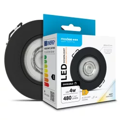   Modee LED Mélysugárzó Kerek 4W 3CCT IP44 D80xH32mm (480 lumen) fekete dimm. ERP