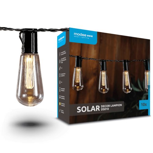 Modee Lighting LED Szolár Napelemes Dekor Lampion 10db 4,7m DS010