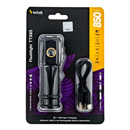 Technik Elemlámpa TTX85 (1x18650 2200mAh) 3xP35 LED (850 lumen)