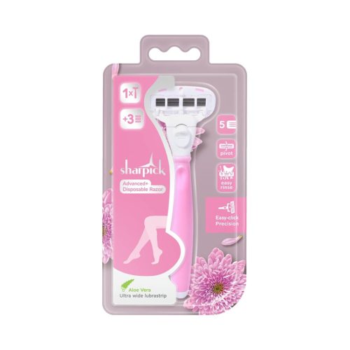 Sharpick Advanced+ Borotva Eldobható 5 pengés + 3 pótfej + Aloe Vera B1 Noi