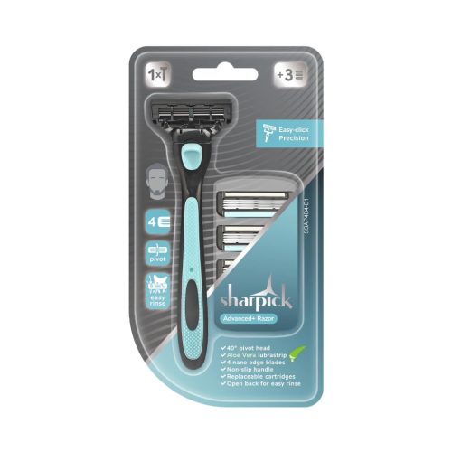 Sharpick Advanced+ Borotva Készülék 4 pengés + 3db pótfej + Aloe Vera B1
