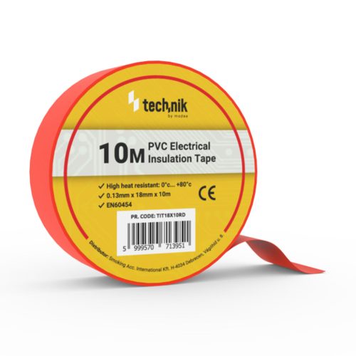 Technik - Szigetelőszalag 0,13mm x 18mm x 10m Piros