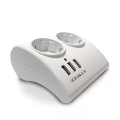   Technik Professional Elosztó Asztali 2 utas 1,5m kábel (1,5mm2) + 3 USB 16A