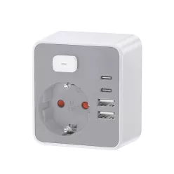   Technik Professional WG Elosztó Fali 1 utas + 2 x USB-C + 2 x USB-A + kapcsoló