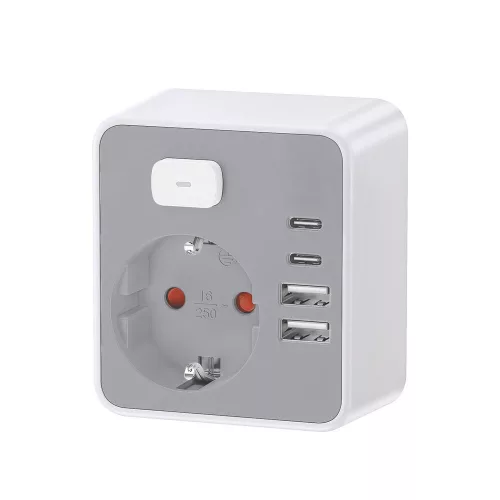 Technik Professional WG Elosztó Fali 1 utas + 2 x USB-C + 2 x USB-A + kapcsoló