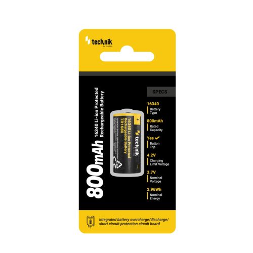 Technik Akkumulátor 16340 RCR123 TR1680 800mAh 3,7V B1