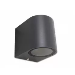   MasterLED Luna Oldalfalra helyezhető fekete matt kerti lámpatest ívelt oldalú egy irányba világító cserélhető fényforrással
