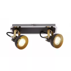   Strühm Mario fekete 2-es mennyezeti lámpa GU10-es foglalattal