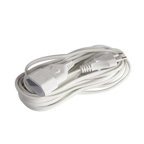 Földeletlen hálózati hosszabbító fehér 2Χ0.75mm 5m 10A 220-240V