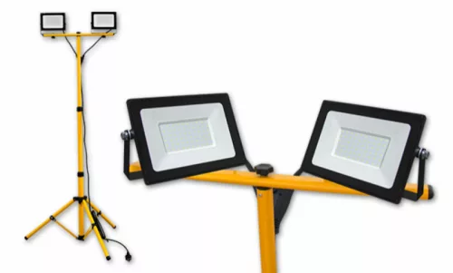 MasterLED Tiga 2x50 W-os hidegfehér LED reflektor dupla állvány