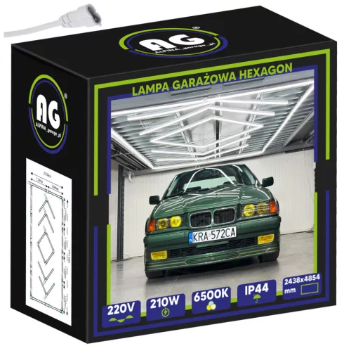 Berge Hexagon LED Garázsvilágító, 210W 2430x4850mm, 6500K