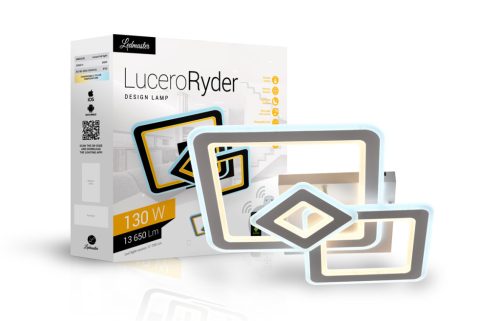 Lucero Ryder 130 W-os 50 cm átmérőjű fehér LED távirányítós és mobil applikációval vezérelhető mennyezeti lámpa