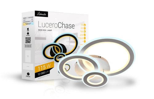 Lucero Chase 115 W-os 50 cm átmérőjű fehér LED távirányítós és mobil applikációval vezérelhető mennyezeti lámpa