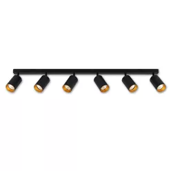   MasterLED Eris fekete-arany mennyezeti 6-os lámpa keret GU10-es foglalattal