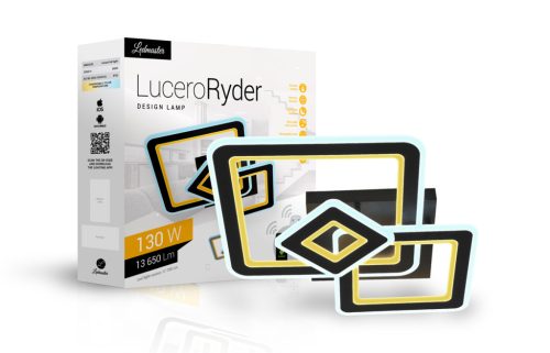 Lucero Ryder 130 W-os 50 cm átmérőjű fekete LED távirányítós és mobil applikációval vezérelhető mennyezeti lámpa