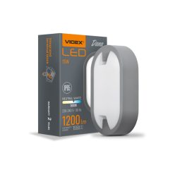   Videx Dana 15 W-os 215x127 mm ovális natúr fehér antracit színű mennyezeti lámpa IP65-ös védettségű