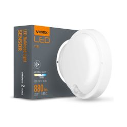   Videx Kira 11 W-os ø170 mm kerek natúr fehér fehér mennyezeti lámpa IP65-ös védettségű beépített mozgásérzékelővel