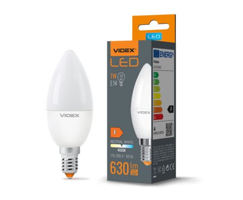 Videx C37 LED izzó 7 W-os natúr fehér E14-es foglalattal
